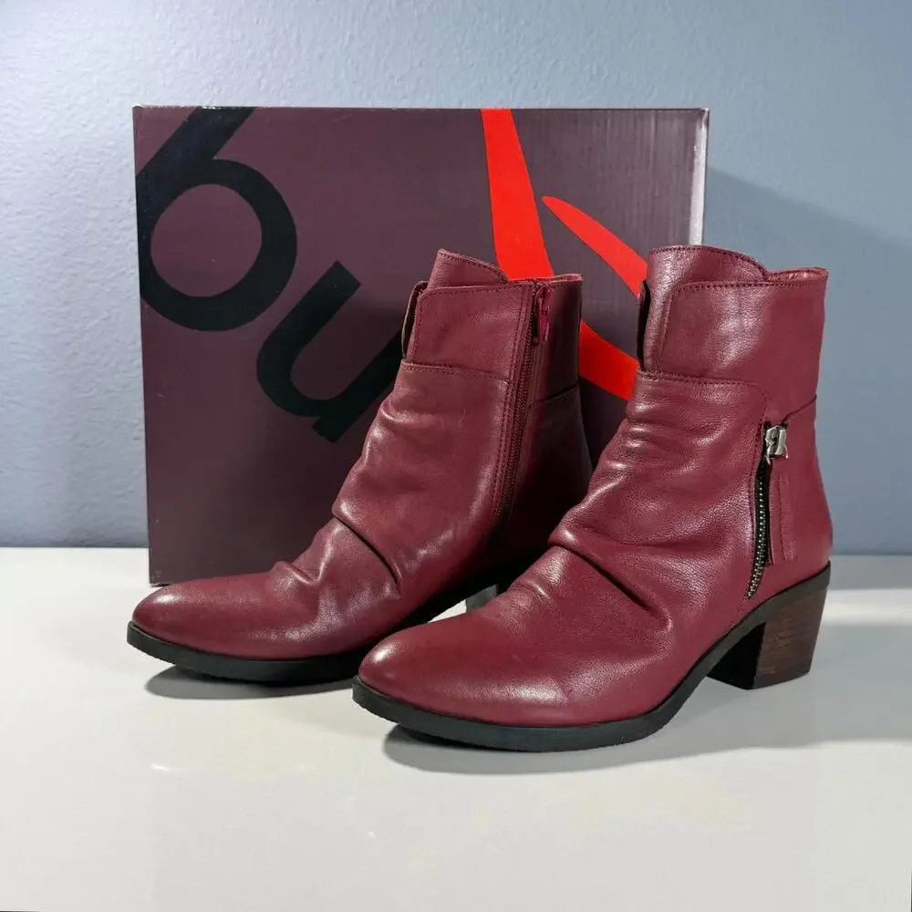 Bueno Colbie Women's Burgundy Leather Ankle‎ Boots